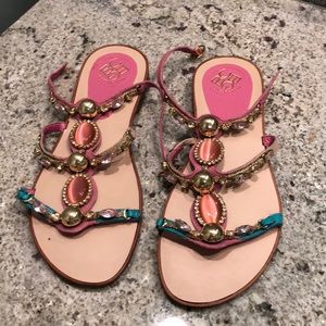 BCBG jeweled sandals